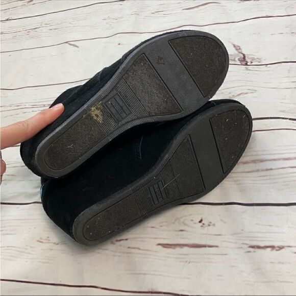 Toms Black Suede Wedges Booties - Picture 7 of 12